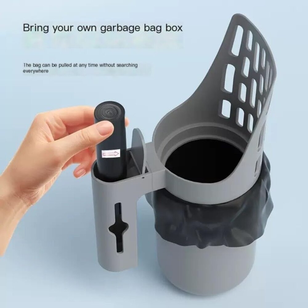 Cat Litter Scooper with Trash Container,Portable Litter Scoop Holder(1 Pack)